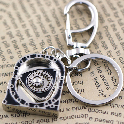 Wankel Engine model keychain spins