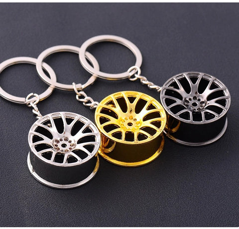 Wheel Rim Keychain Creative Accessories Auto Part Model Car Keyring Ring Keyfob Key Holder