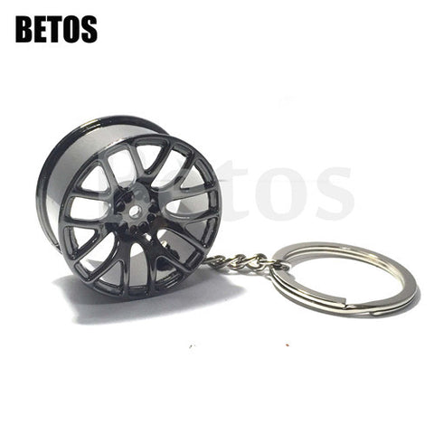 Wheel Rim Keychain Creative Accessories Auto Part Model Car Keyring Ring Keyfob Key Holder
