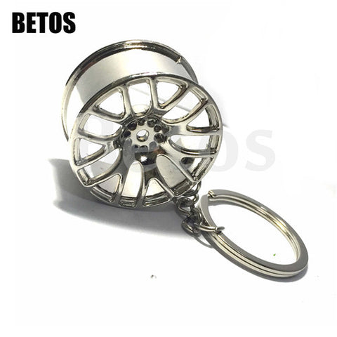 Wheel Rim Keychain Creative Accessories Auto Part Model Car Keyring Ring Keyfob Key Holder