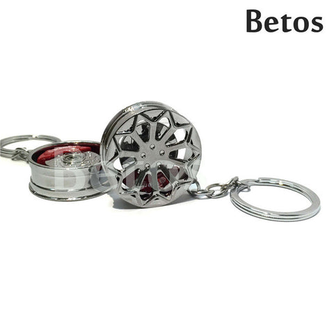 Wheel Rim Keychain Creative Accessories Auto Part Model Car Keyring Ring Keyfob Key Holder