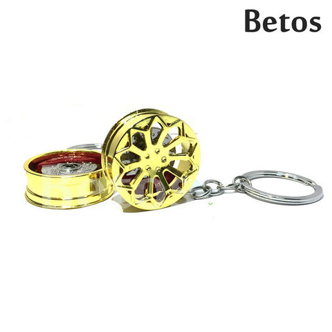 Wheel Rim Keychain Creative Accessories Auto Part Model Car Keyring Ring Keyfob Key Holder