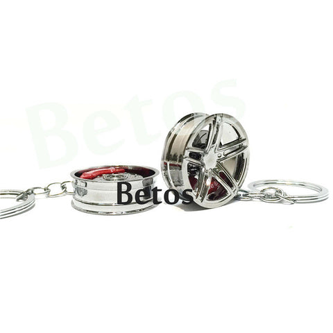 Wheel Rim Keychain Creative Accessories Auto Part Model Car Keyring Ring Keyfob Key Holder