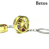 Wheel Rim Keychain Creative Accessories Auto Part Model Car Keyring Ring Keyfob Key Holder