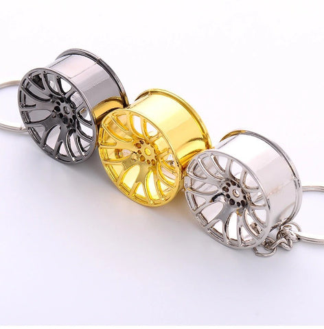 Wheel Rim Keychain Creative Accessories Auto Part Model Car Keyring Ring Keyfob Key Holder