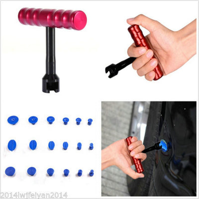 paintless Hail Repair PDR Dent Lifter Removal Tool+18 Puller Tabs +2 Glue Sticks as Gift