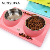 Plastic Stainless Steel Combo feeding Bowl