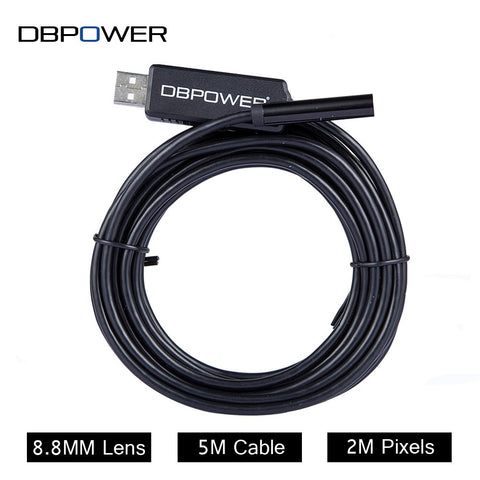 DBPOWER Wifi Endoscope 7mm VGA 300K Inspection Snake camera 1/3/5/10/15/20M Pipe Waterproof USB Borescope Tube Inspection