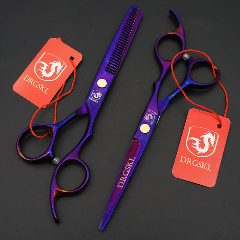 ON SALE JAPAN rainbow hair cutting scissors high quality,professional barber hairdressing scissors hair thinning shears + bag