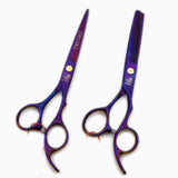 ON SALE JAPAN rainbow hair cutting scissors high quality,professional barber hairdressing scissors hair thinning shears + bag