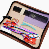 ON SALE JAPAN rainbow hair cutting scissors high quality,professional barber hairdressing scissors hair thinning shears + bag