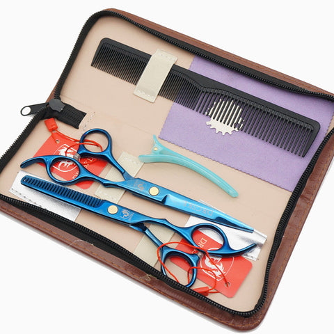 ON SALE JAPAN rainbow hair cutting scissors high quality,professional barber hairdressing scissors hair thinning shears + bag