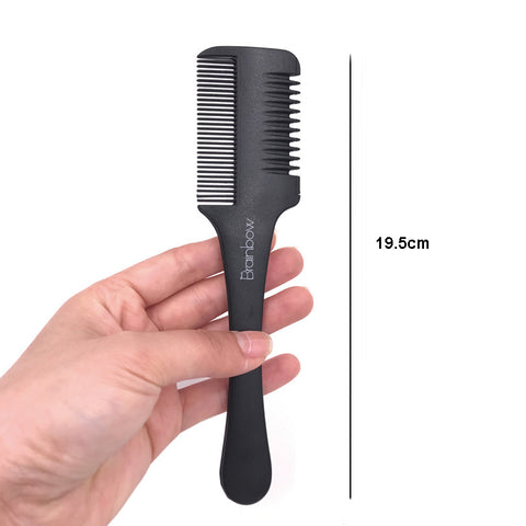 Professional Hair Razor Comb Black Handle Hair Razor Cutting Thinning Comb