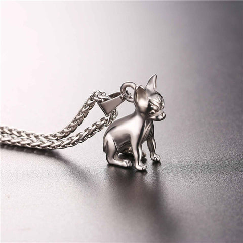 Chihuahuas Dog Pendant Gold/Black Color Animal Stainless Steel