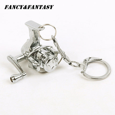 Spinning Fishing Reel Miniature Key Chain