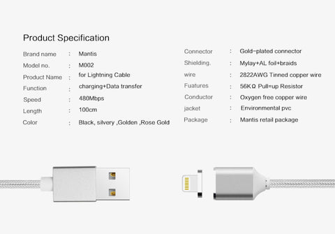 Magnetic Cable Fast Charging USB Cable for Lightning iphone 5 5s 6 6s 7 1M Nylon Magnet Charger For Mobile Phone Cables