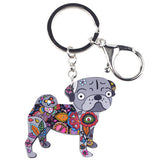 Pug Dog KeyChain Key Ring