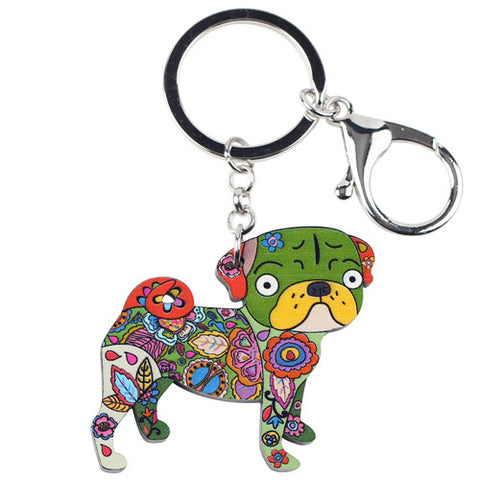 Pug Dog KeyChain Key Ring