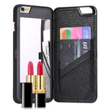 iPhone 7 Plus 6 6S Plus 3D Wallet Card Slot Makeup Mirror Flip Case