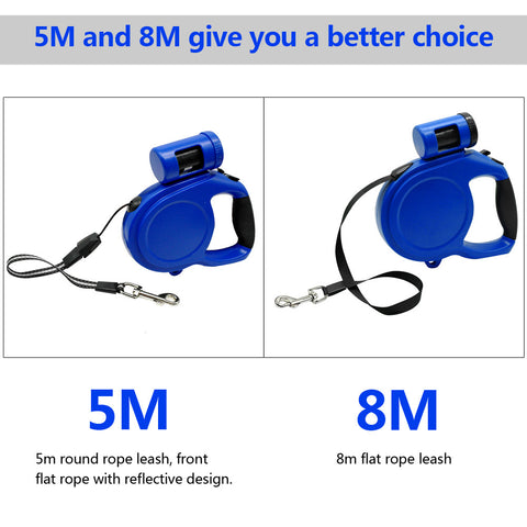 5M 8M Retractable Dog Leash Automatic Extending Small Medium Large Dogs