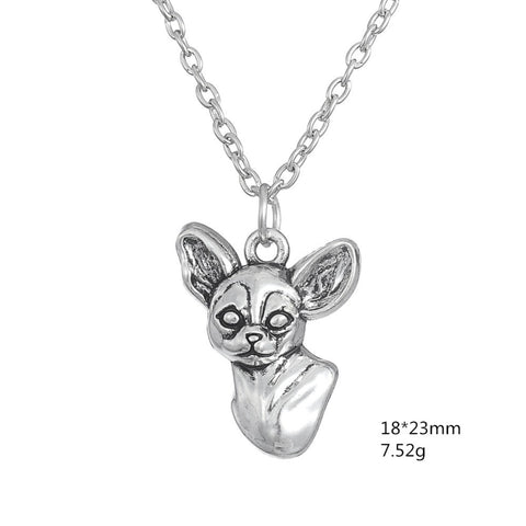 Chihuahua animal dog heart charm pendant necklace