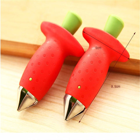 Strawberry Hullers Metal +Plastic Fruit Remove Stalks