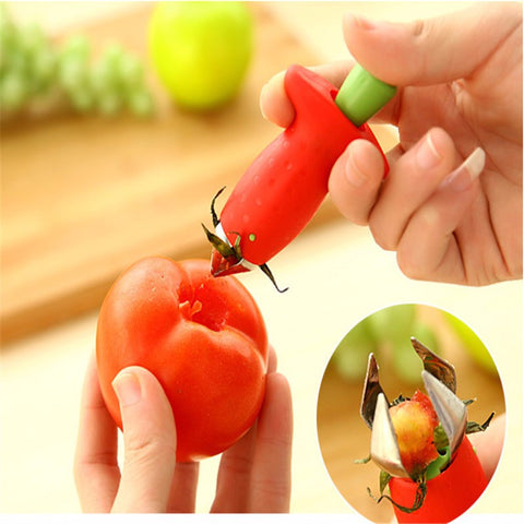 Strawberry Hullers Metal +Plastic Fruit Remove Stalks