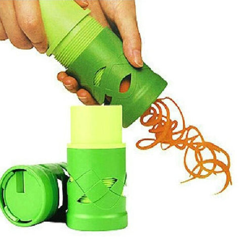 Green ABS Vegetable Fruit Shred Twister Cutter Spiral Slicer