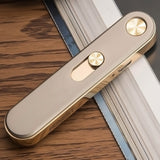 Ultra-thin Gold Metal Electronic Lighter Windproof Metal Lighter USB Rechargeable