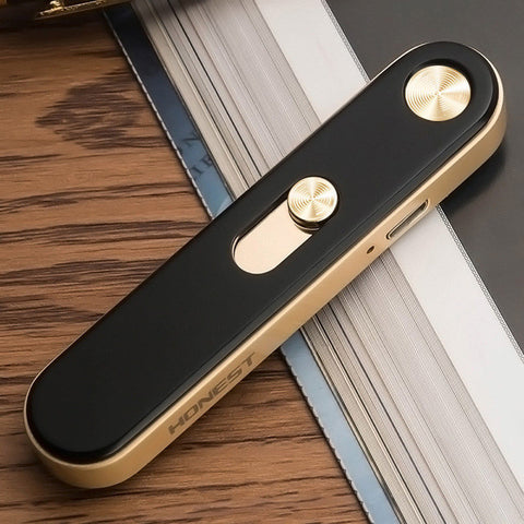 Ultra-thin Gold Metal Electronic Lighter Windproof Metal Lighter USB Rechargeable