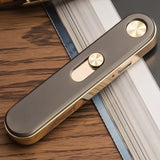 Ultra-thin Gold Metal Electronic Lighter Windproof Metal Lighter USB Rechargeable