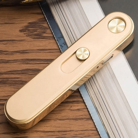 Ultra-thin Gold Metal Electronic Lighter Windproof Metal Lighter USB Rechargeable