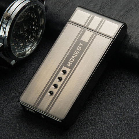 Windproof  Electric Arc Lighter Flameless USB Rechargeable Zinc Alloy Plasma X Double Arc