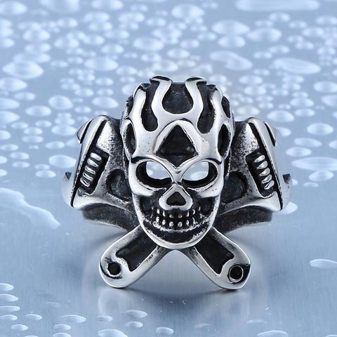 Size 7and 8 Skull Wrench Man Rings Jewellery Stainless Steel