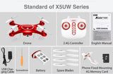 X5UW Drone with WiFi Camera HD 720P Real-time Transmission FPV Quadcopter 2.4G 4CH RC