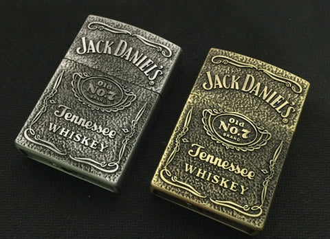 Jack wine labels bronze metal wheel gas lighter