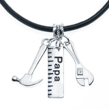 "Papa" ROPE CHAIN Metal Fashion Hammer Rule and Wrench Pendant Necklaces