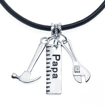 "Papa" ROPE CHAIN Metal Fashion Hammer Rule and Wrench Pendant Necklaces