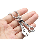 Classic Wrench 316L Stainless Steel Necklaces Spanner 23in