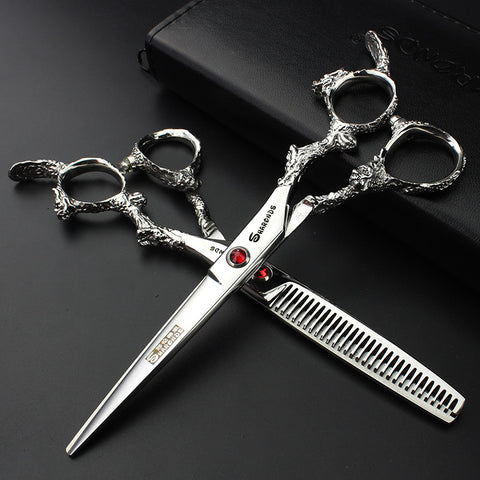 6-inch salon special hairdressing scissors black barber scissors set