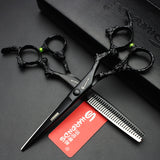 6-inch salon special hairdressing scissors black barber scissors set