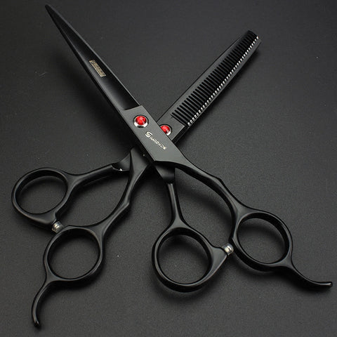 6-inch salon special hairdressing scissors black barber scissors set