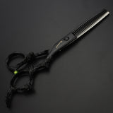 6-inch salon special hairdressing scissors black barber scissors set