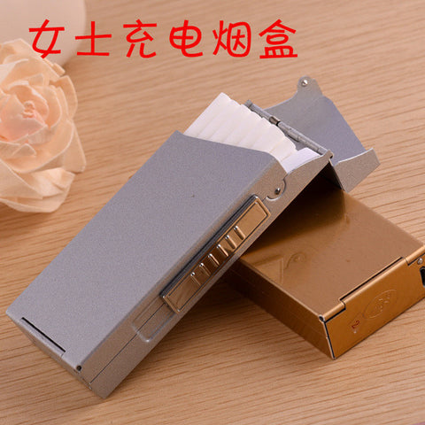 Aluminum Alloy cigarette case Cigarette Box for slim cigarette with USB charging