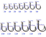 100Pcs/box Size #2-15 High Carbon Steel Circle Owner Fishing Hooks