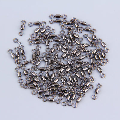 100pcs Black Silver 10.5mm Swivels