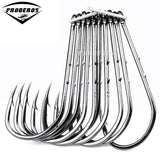 20pcs Proberos Brand Fishing Hook 6#-6/0# Fish Hook BAITHOLDER Black Color