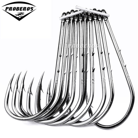 20pcs Proberos Brand Fishing Hook 6#-6/0# Fish Hook BAITHOLDER Black Color