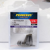 20pcs Proberos Brand Fishing Hook 6#-6/0# Fish Hook BAITHOLDER Black Color