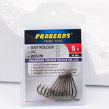 20pcs Proberos Brand Fishing Hook 6#-6/0# Fish Hook BAITHOLDER Black Color